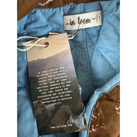 NWT In Loom Mocha Martha Floral Quilted Barn Puffer Jacket Womens Size Large - Picture 8 of 10